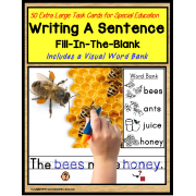 Writing Sentences LARGE Task Cards for Autism
